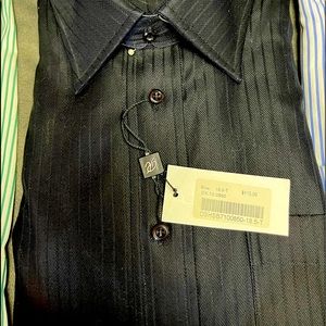 New black men’s cotton dress shirt size 18.5 tall